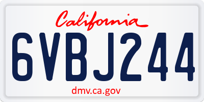 CA license plate 6VBJ244