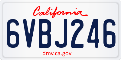 CA license plate 6VBJ246