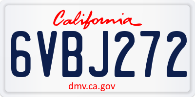 CA license plate 6VBJ272