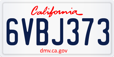 CA license plate 6VBJ373