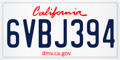 CA license plate 6VBJ394