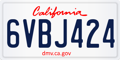 CA license plate 6VBJ424