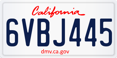 CA license plate 6VBJ445
