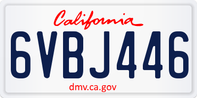 CA license plate 6VBJ446