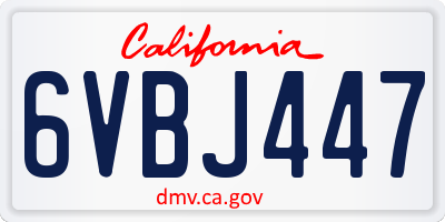 CA license plate 6VBJ447