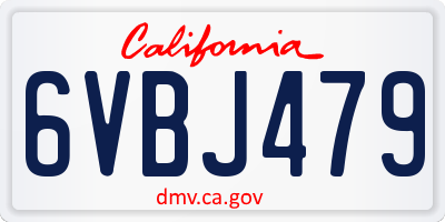 CA license plate 6VBJ479
