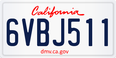 CA license plate 6VBJ511