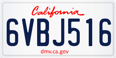 CA license plate 6VBJ516