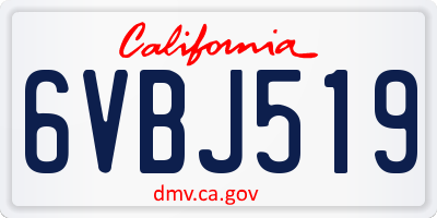 CA license plate 6VBJ519