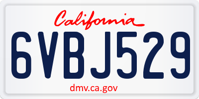 CA license plate 6VBJ529