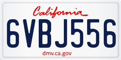 CA license plate 6VBJ556