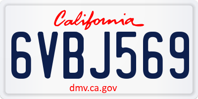 CA license plate 6VBJ569