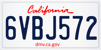 CA license plate 6VBJ572