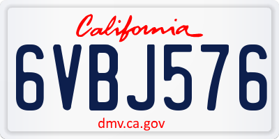 CA license plate 6VBJ576
