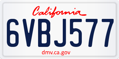 CA license plate 6VBJ577
