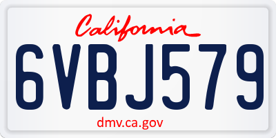 CA license plate 6VBJ579