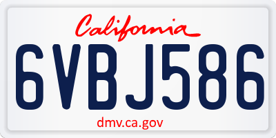 CA license plate 6VBJ586