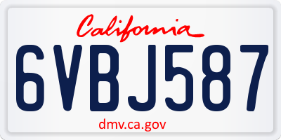 CA license plate 6VBJ587