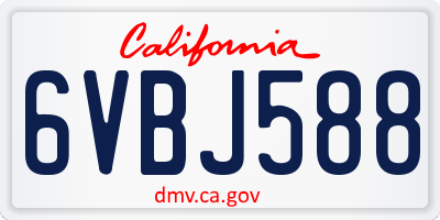 CA license plate 6VBJ588