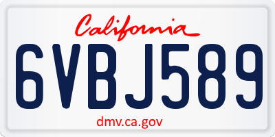 CA license plate 6VBJ589
