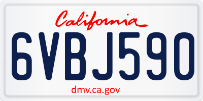 CA license plate 6VBJ590