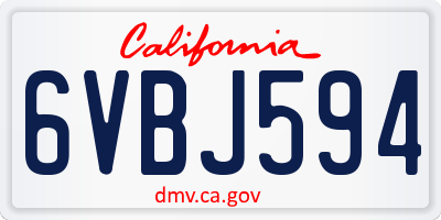 CA license plate 6VBJ594