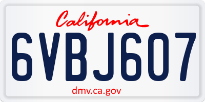 CA license plate 6VBJ607