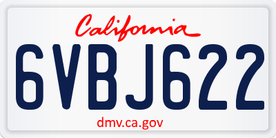 CA license plate 6VBJ622