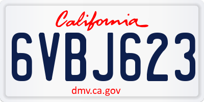 CA license plate 6VBJ623
