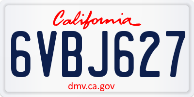 CA license plate 6VBJ627
