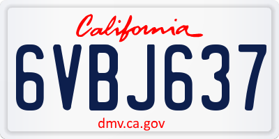 CA license plate 6VBJ637
