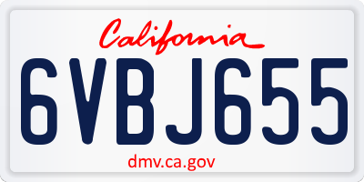 CA license plate 6VBJ655