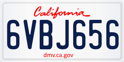 CA license plate 6VBJ656