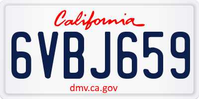 CA license plate 6VBJ659