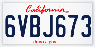CA license plate 6VBJ673