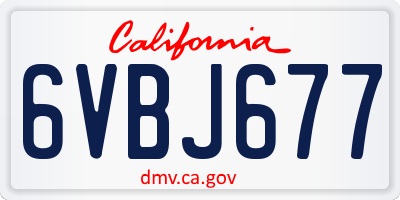 CA license plate 6VBJ677