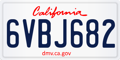 CA license plate 6VBJ682