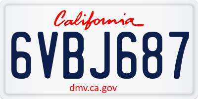 CA license plate 6VBJ687
