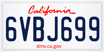 CA license plate 6VBJ699