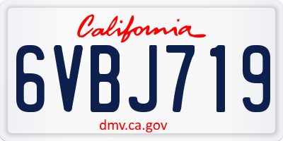 CA license plate 6VBJ719