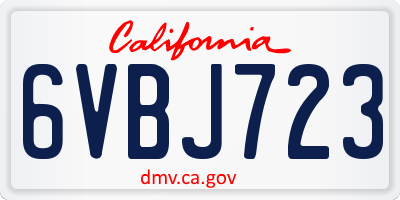 CA license plate 6VBJ723