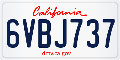 CA license plate 6VBJ737
