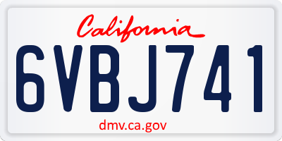 CA license plate 6VBJ741
