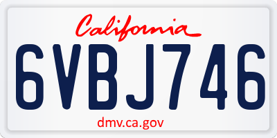CA license plate 6VBJ746