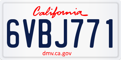 CA license plate 6VBJ771
