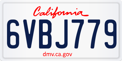 CA license plate 6VBJ779