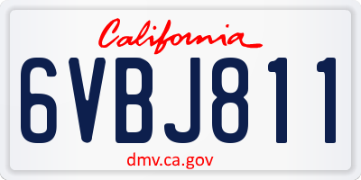 CA license plate 6VBJ811