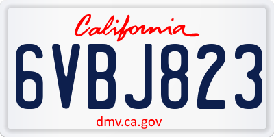 CA license plate 6VBJ823