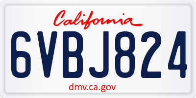 CA license plate 6VBJ824
