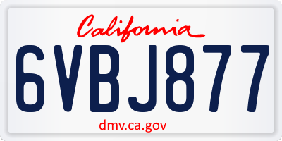 CA license plate 6VBJ877